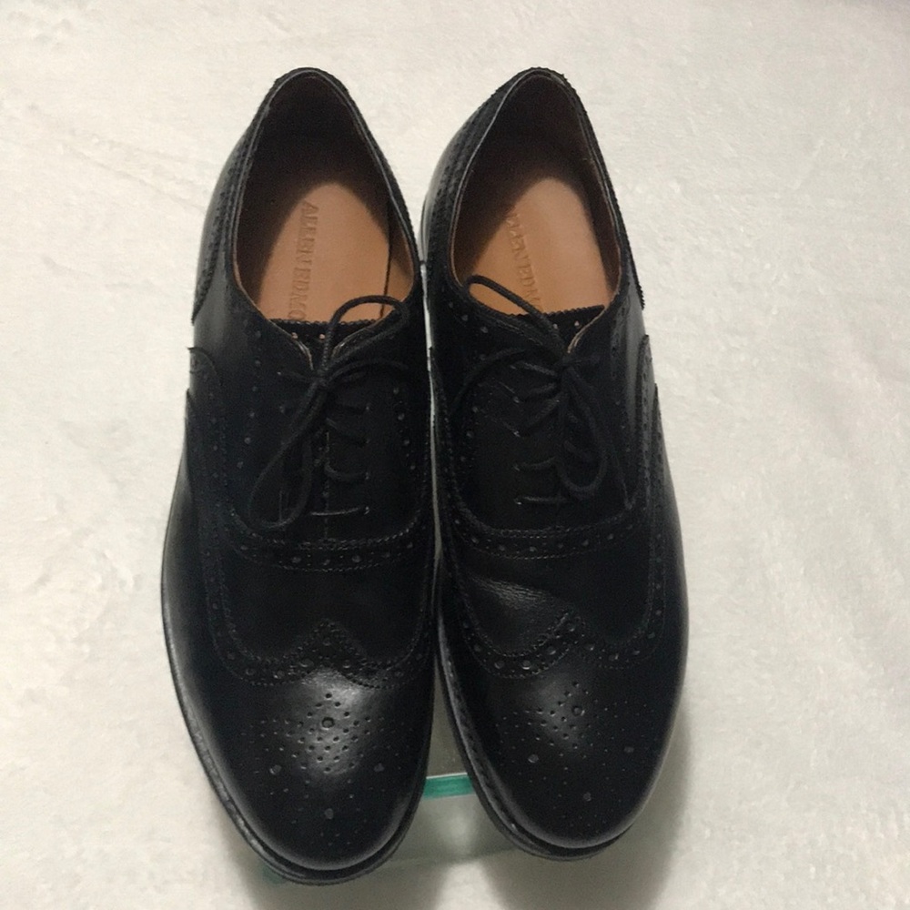 Allen Edmonds McAllister Leather Black  Wingtip Oxford Shoes 10.5D